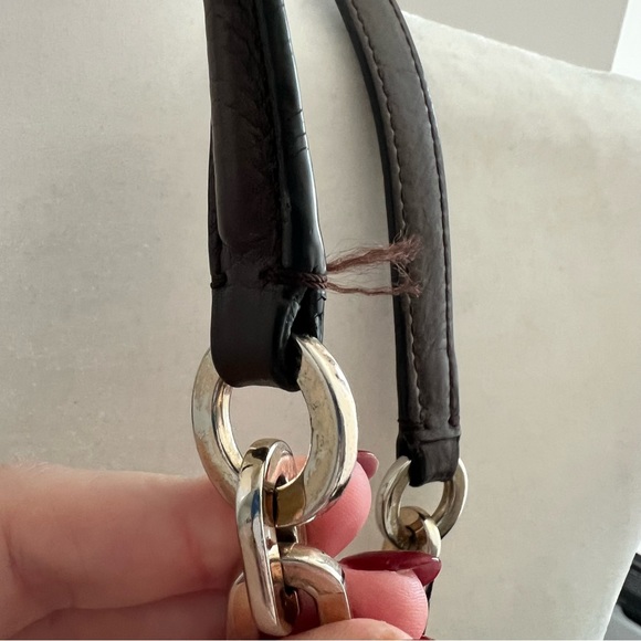 Coach Madison Pebbled Leather Tote in Espresso/Eggplant - Picture 6 of 16